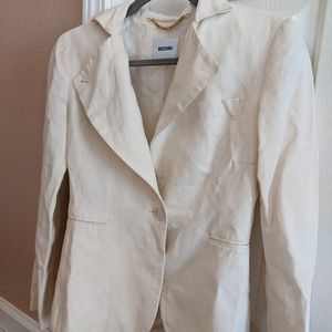Linen Off White Moschino Blazer